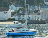 Calypso, a boat in the river torridge